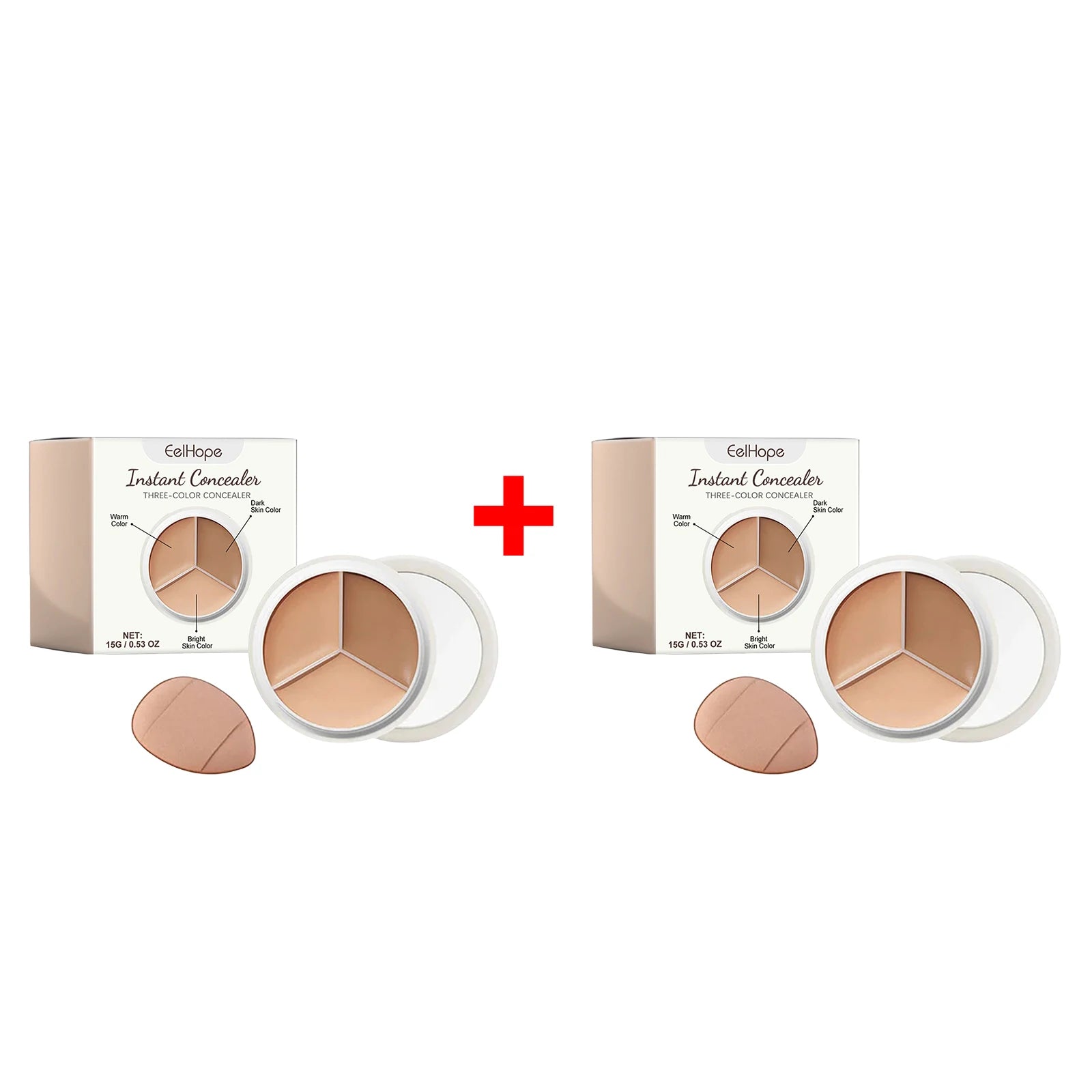 3-Color Cream Concealer Palette for Flawless Coverage - 14