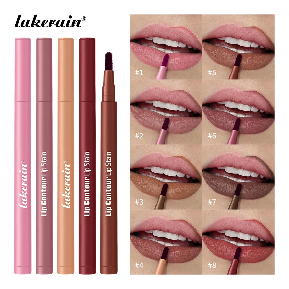 2-in-1 Dual-Tip Waterproof Lip Stain and Liner Pen