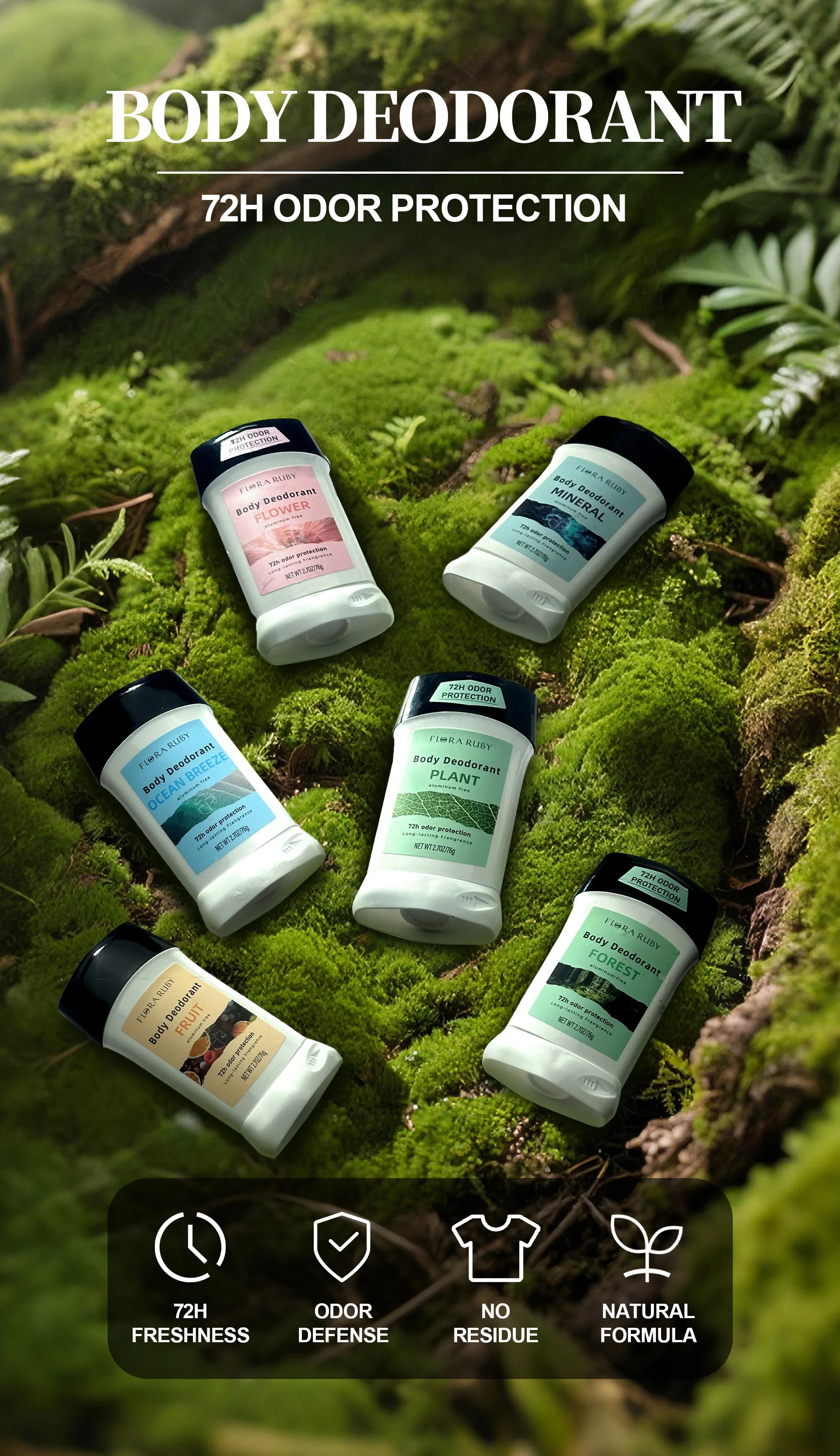 Long-Lasting Mineral Deodorant Stick for All-Day Freshness