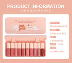 10-Piece Waterproof Moisturizing Lip Gloss Set