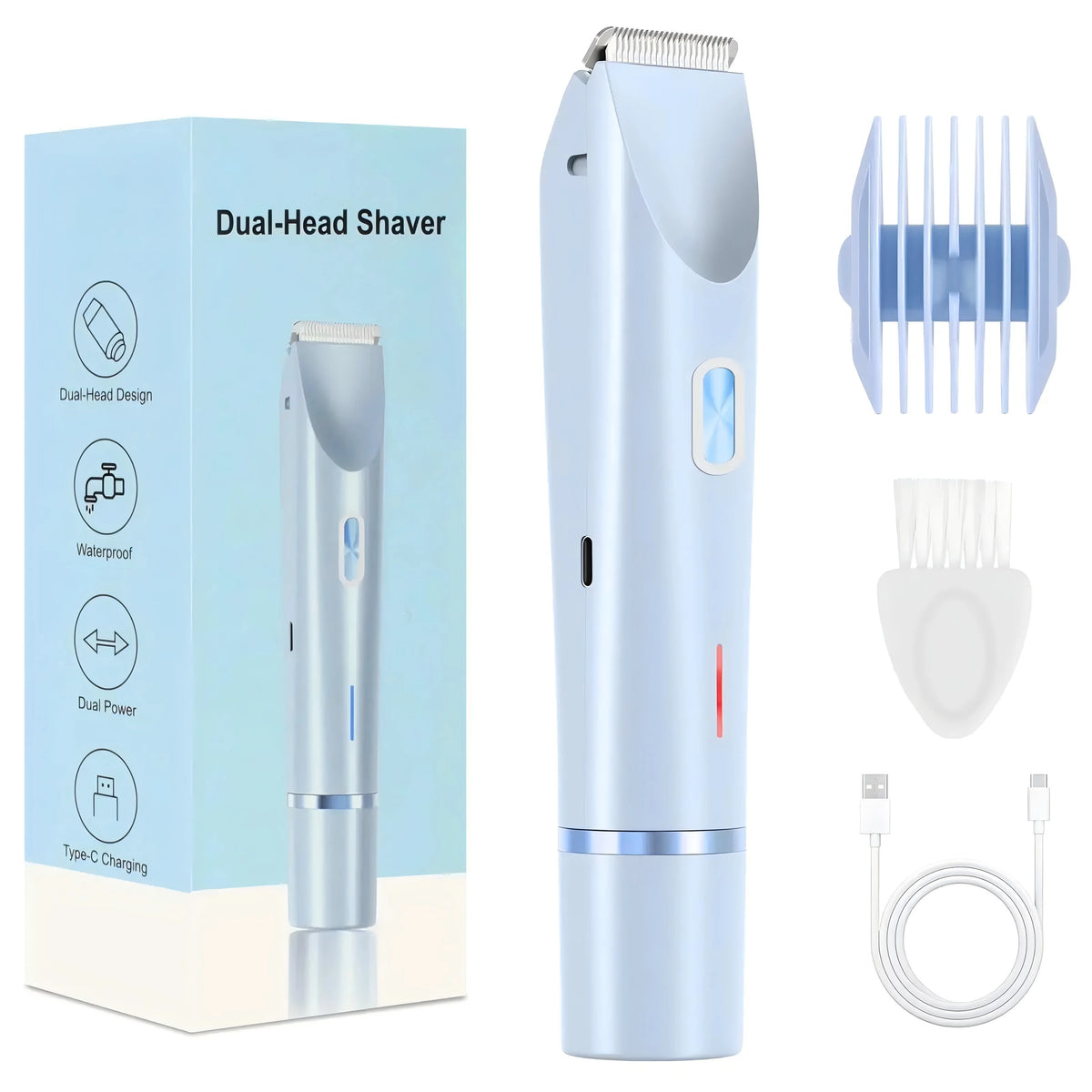 2-in-1 Waterproof Electric Shaver for Face and Body