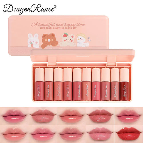 10-Piece Waterproof Moisturizing Lip Gloss Set
