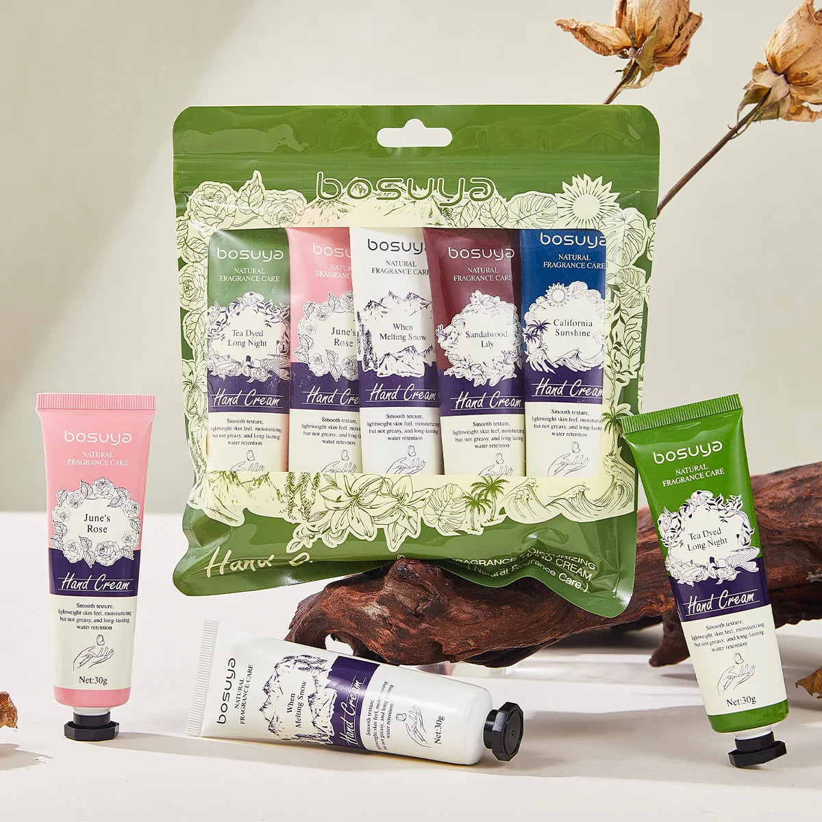 Moisturizing Plant Fragrance Hand Cream Set for Dry Skin