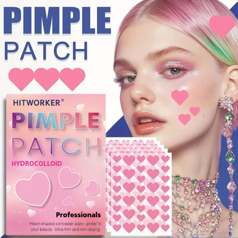 Colorful Heart Hydrocolloid Pimple Patches for Acne Treatment