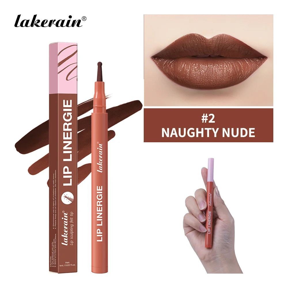 2-in-1 Dual-Tip Waterproof Lip Stain and Liner Pen