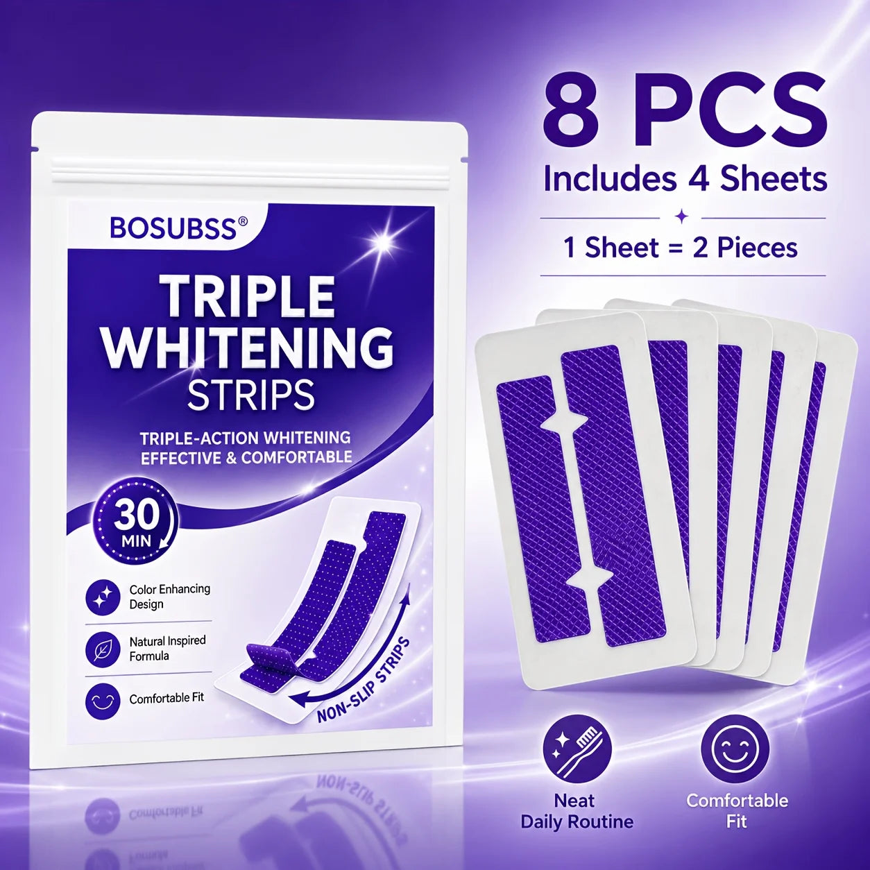 Professional At-Home Teeth Whitening Strips - 15