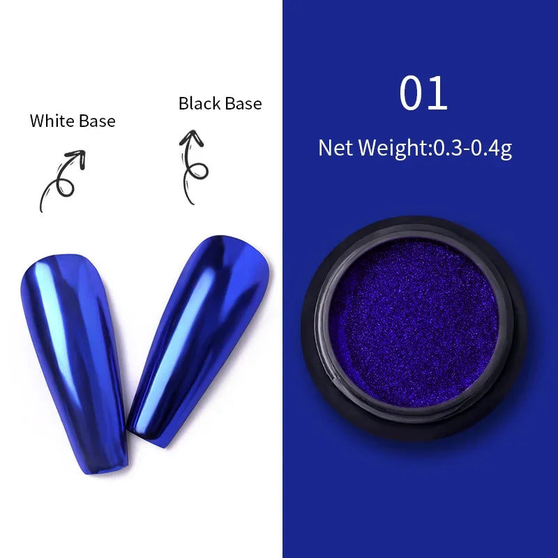 Metallic Mirror Effect Nail Glitter Chrome Powder - 19