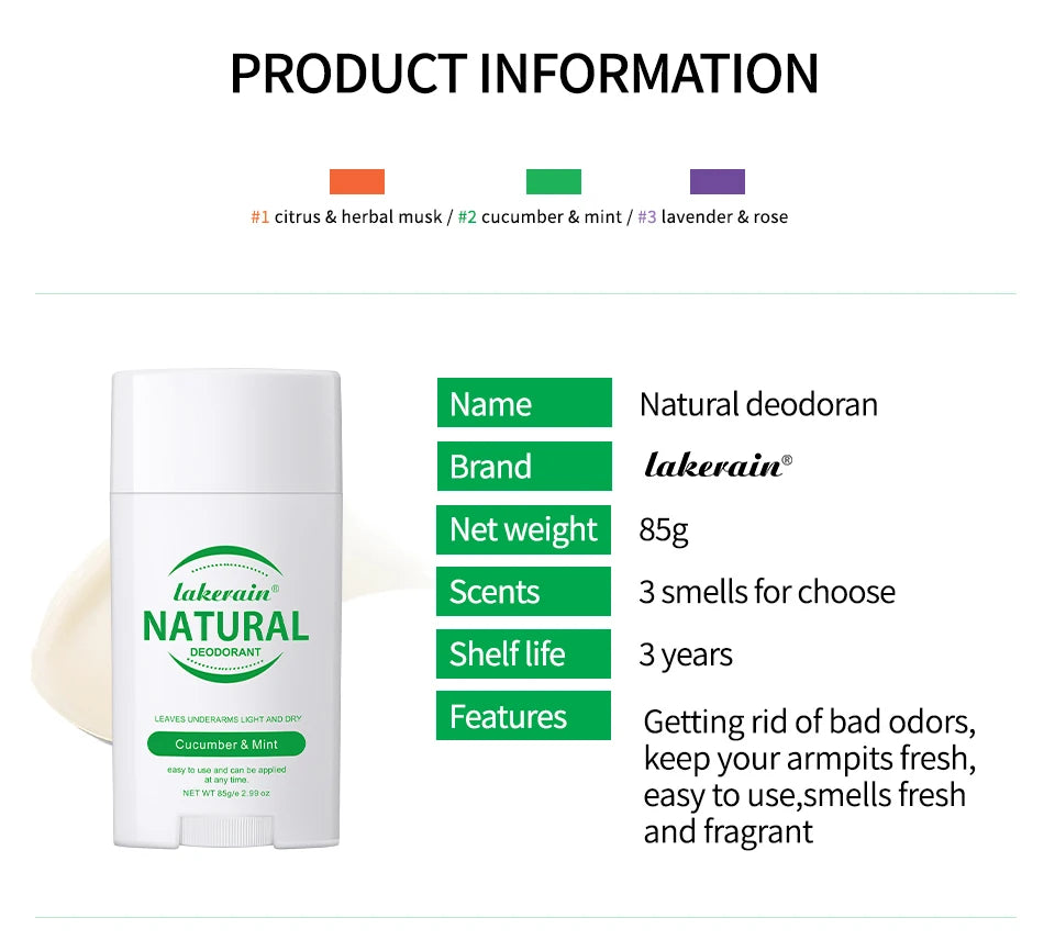 Natural Long-Lasting Solid Deodorant Balm