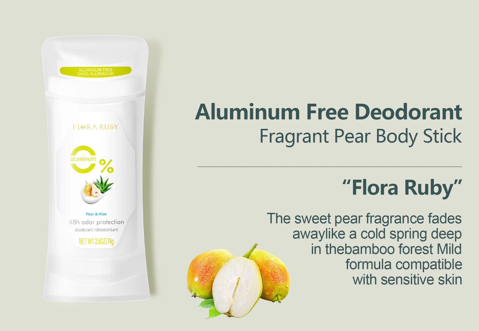 3-Pack Aluminum-Free Natural Deodorant Sticks - 11