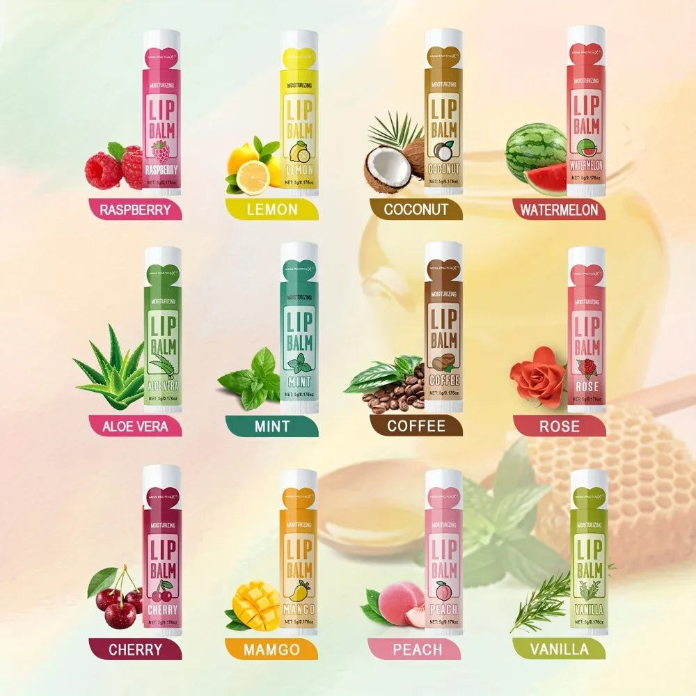 12-Piece Fruity Moisturizing Lip Balm Set - 4