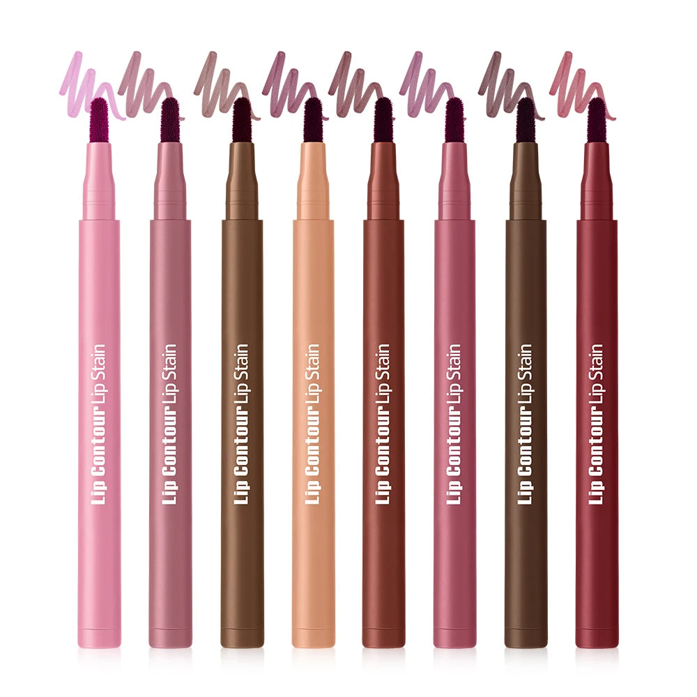 2-in-1 Dual-Tip Waterproof Lip Stain and Liner Pen