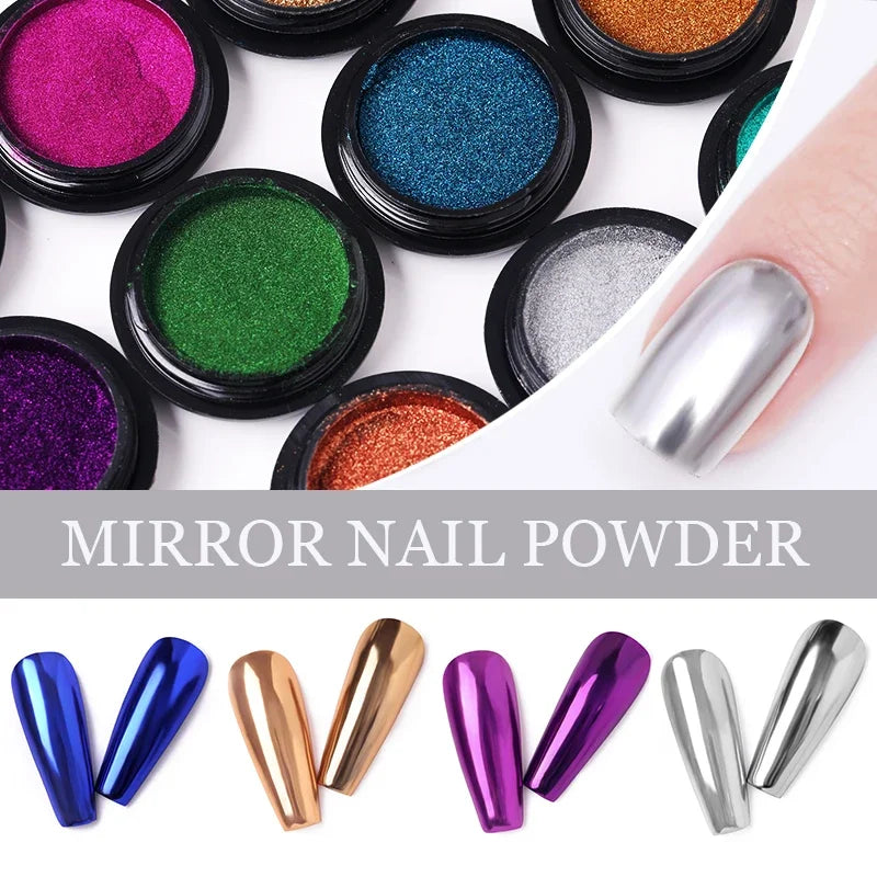 Metallic Mirror Effect Nail Glitter Chrome Powder