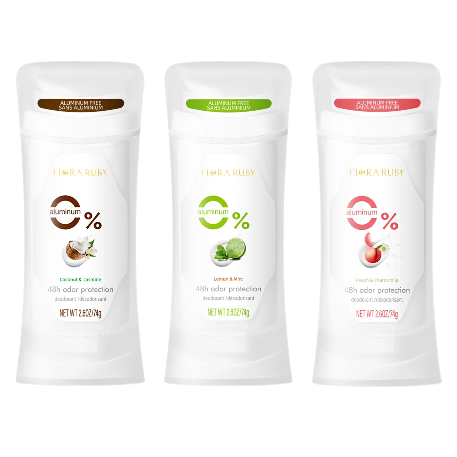 3-Pack Aluminum-Free Natural Deodorant Sticks