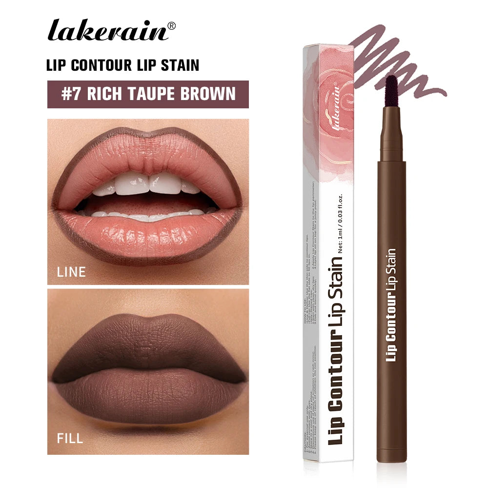 2-in-1 Dual-Tip Waterproof Lip Stain and Liner Pen