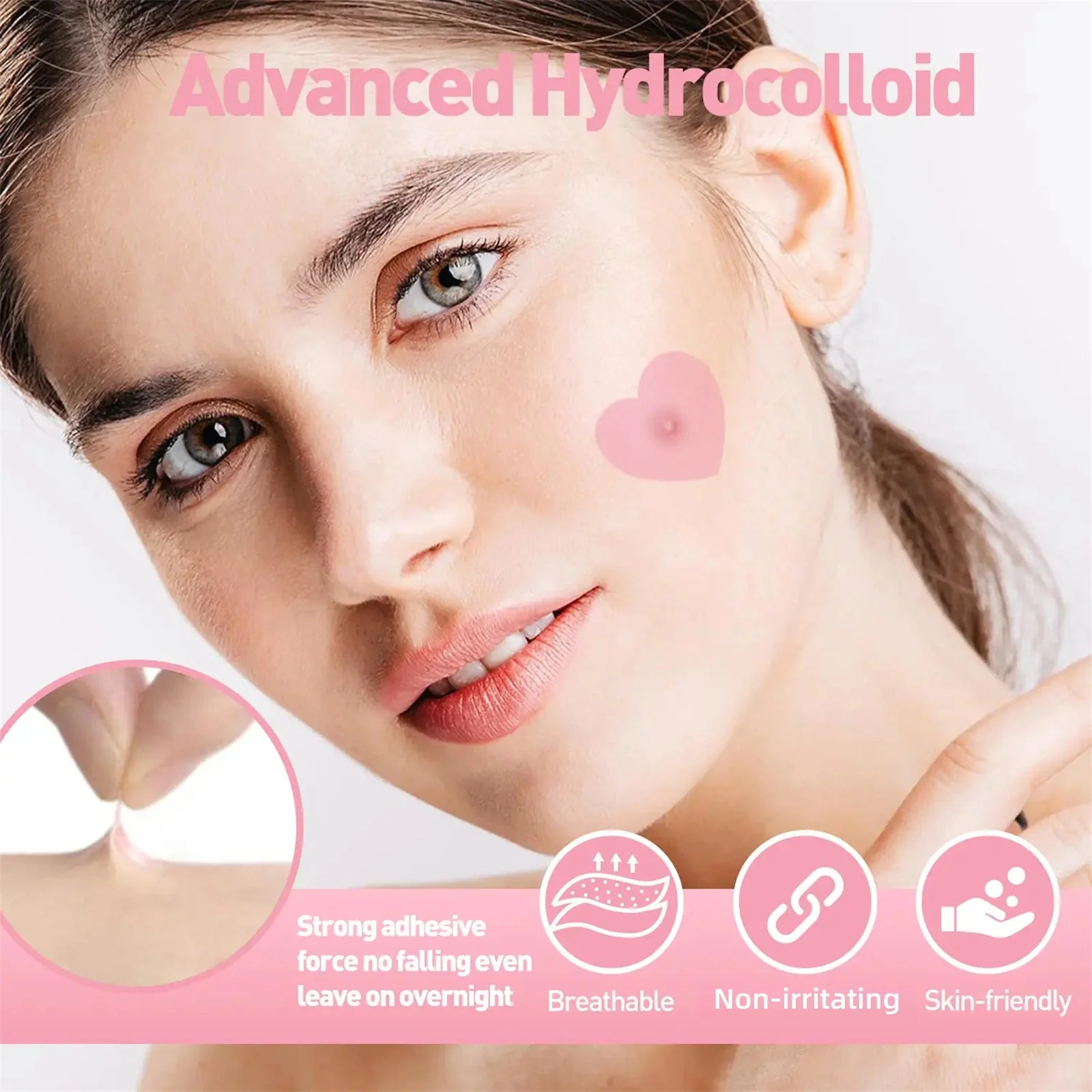 Colorful Heart Hydrocolloid Pimple Patches for Acne Treatment