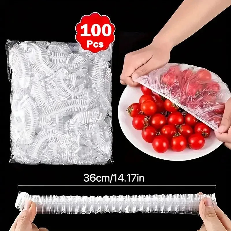 Elastic Disposable Food Covers for Kitchen Storage - 12