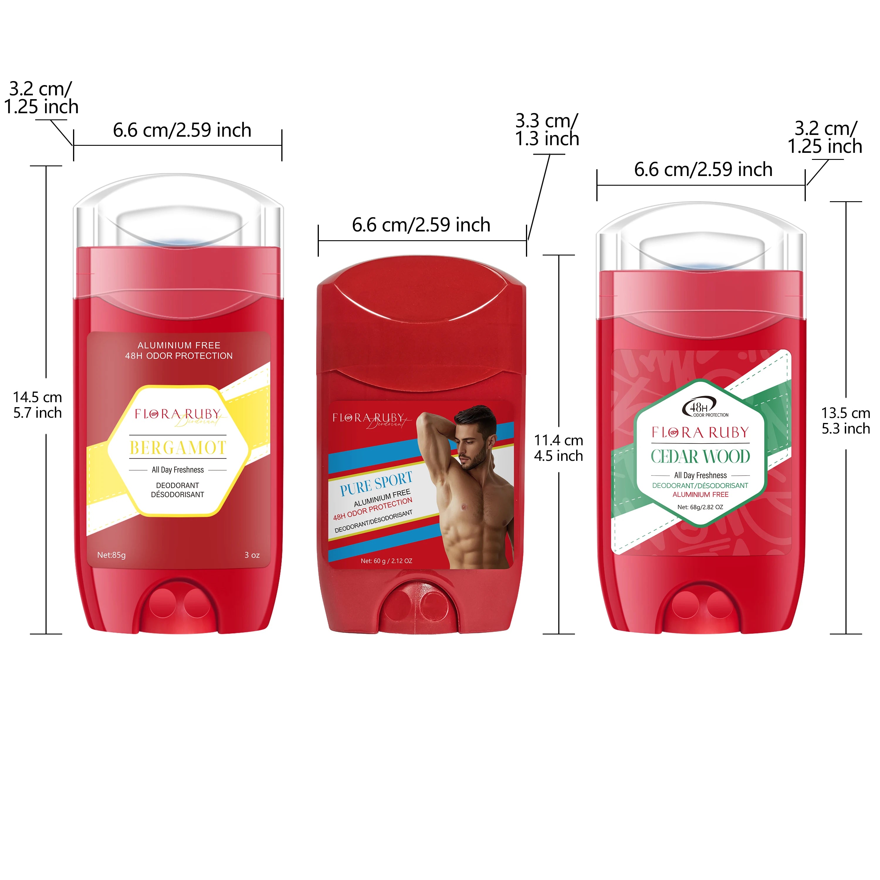 Aluminum-Free Men's Deodorant Stick 3-Pack - 6