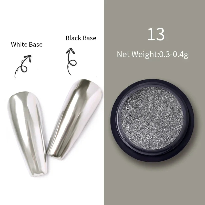 Metallic Mirror Effect Nail Glitter Chrome Powder - 7