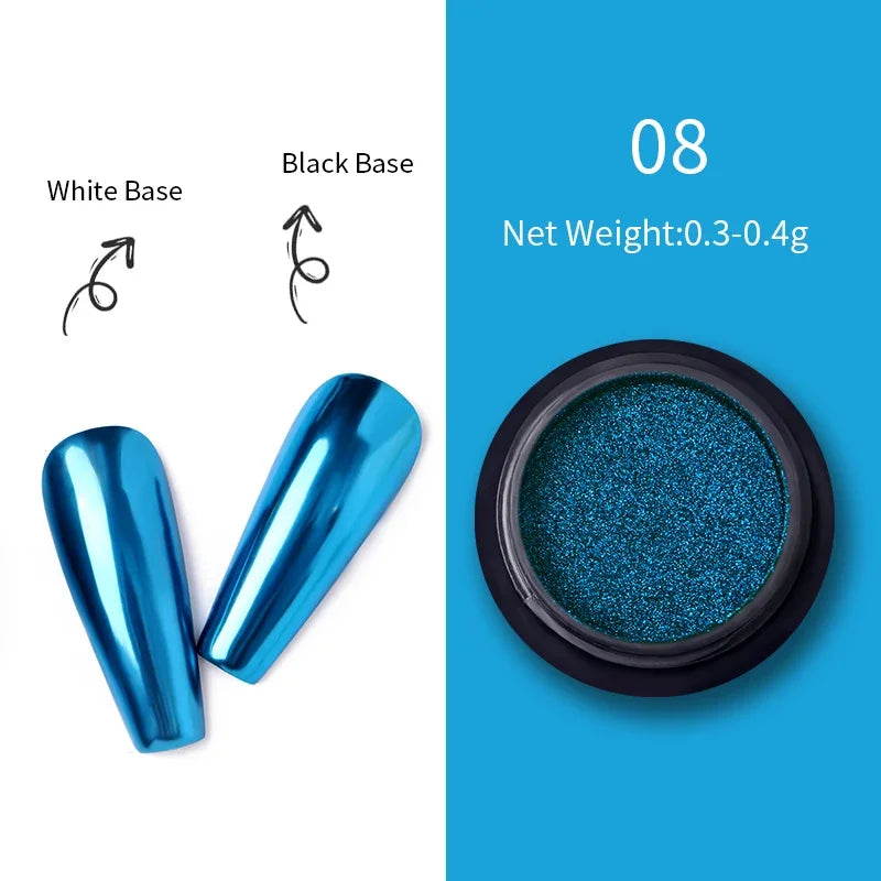 Metallic Mirror Effect Nail Glitter Chrome Powder - 14