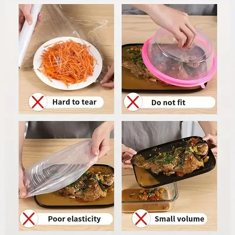 Elastic Disposable Food Covers for Kitchen Storage - 9
