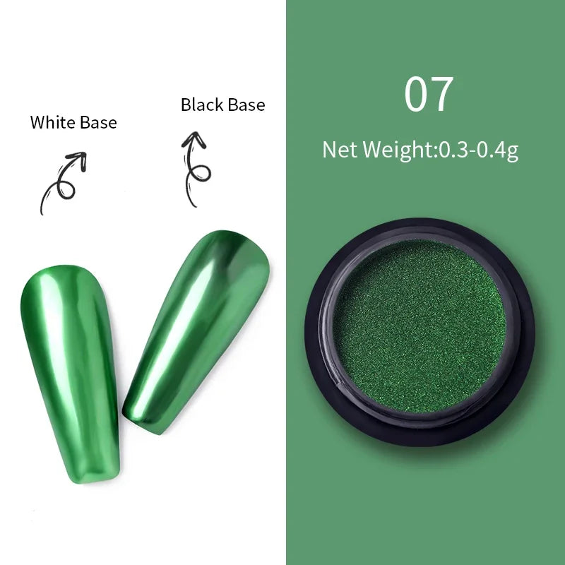 Metallic Mirror Effect Nail Glitter Chrome Powder - 18
