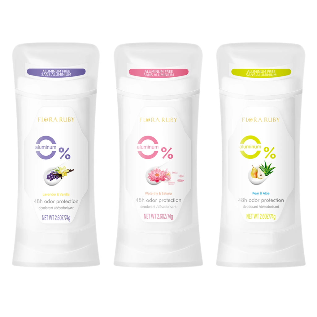 3-Pack Aluminum-Free Natural Deodorant Sticks