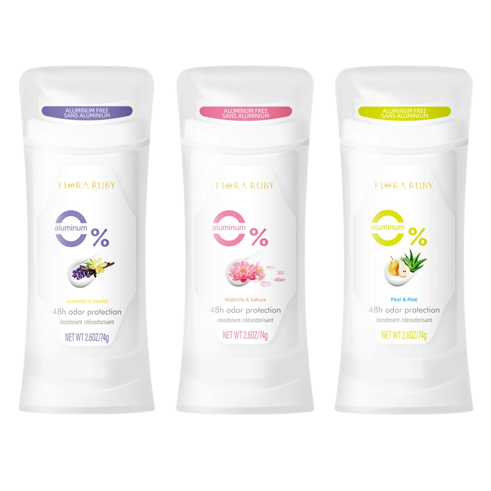 3-Pack Aluminum-Free Natural Deodorant Sticks