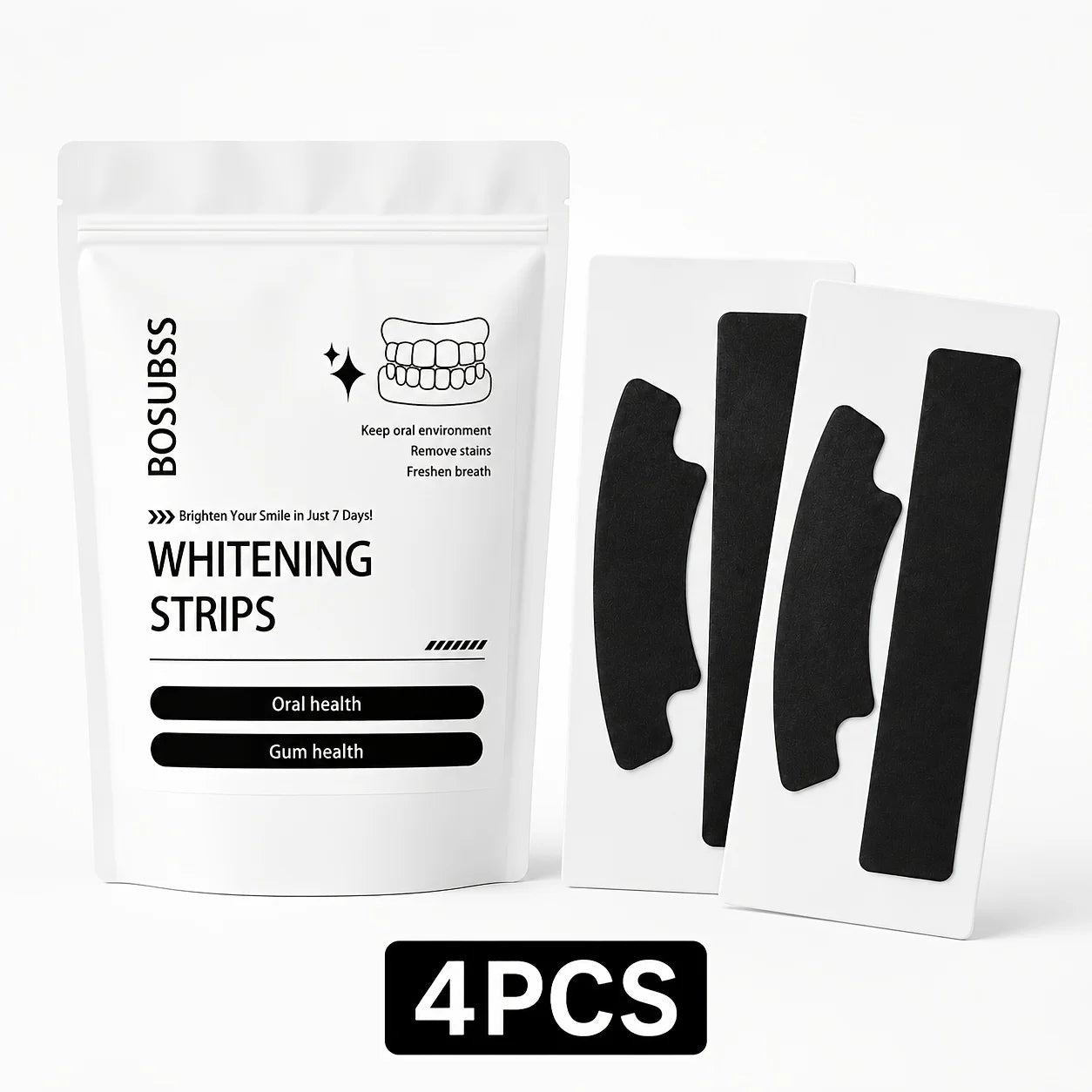 Black Teeth Whitening Strips for Radiant Smile - 20