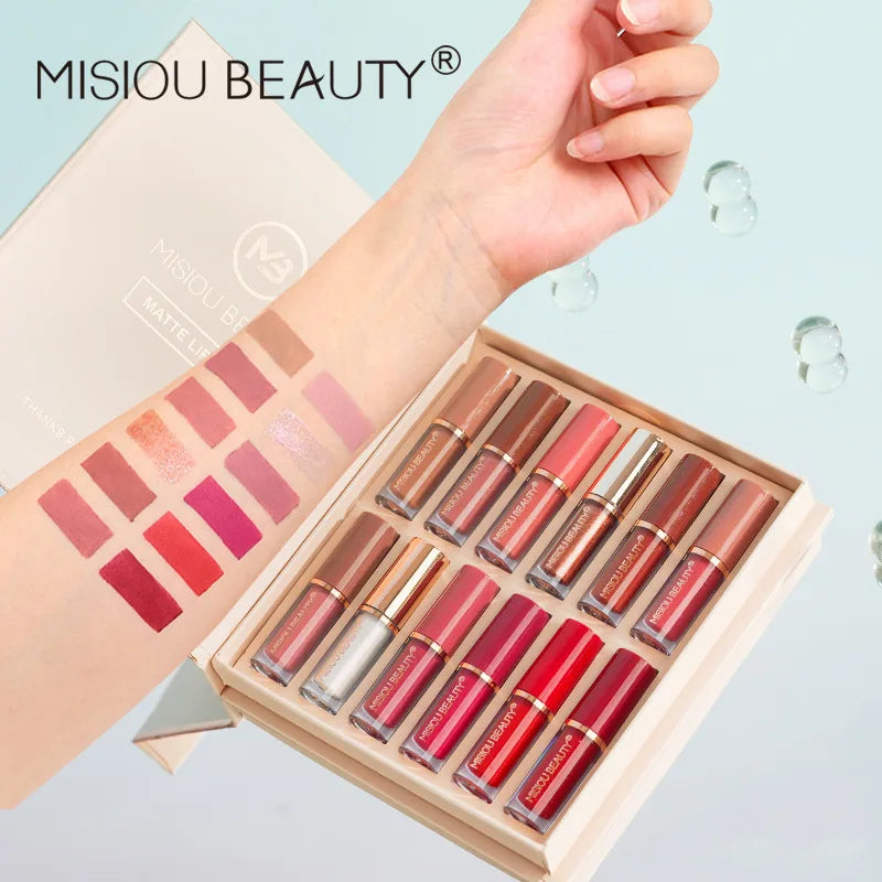 12-Piece Long-Lasting Matte Liquid Lipstick Set - 4