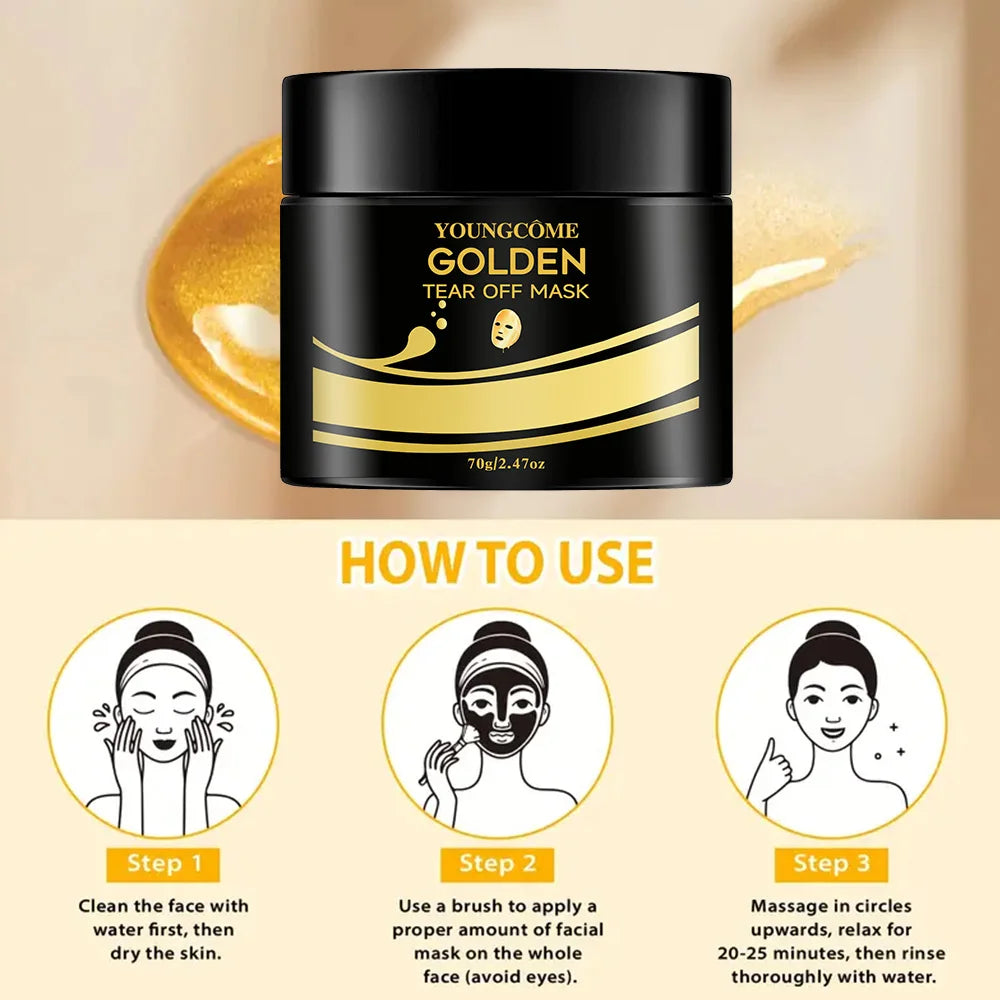 24K Gold Peel-Off Face Mask for Deep Pore Cleansing - 6