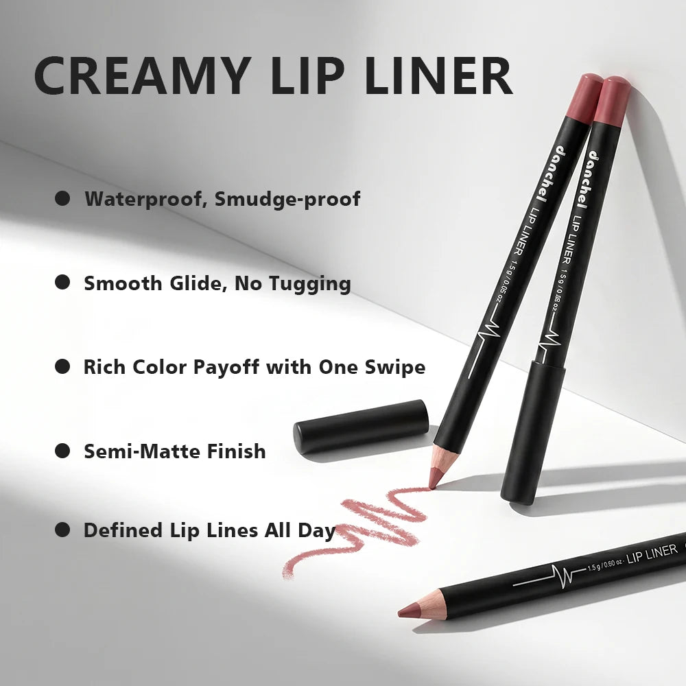 12-Piece Waterproof Long-Lasting Lip Liner Pencil Set