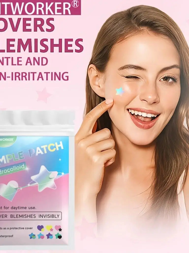 Colorful Hydrocolloid Pimple Patches for Blemish Treatment