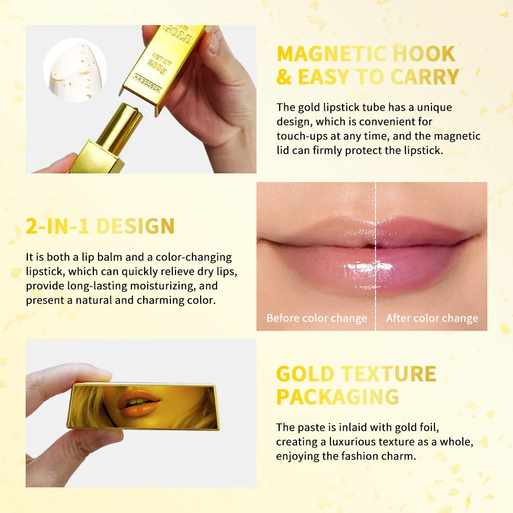 24K Gold Moisturizing Color-Changing Lip Balm