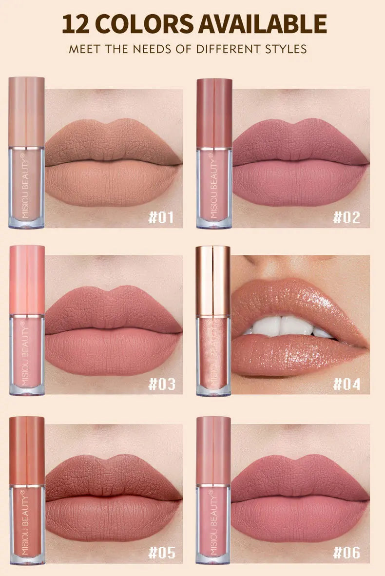 12-Piece Long-Lasting Matte Liquid Lipstick Set