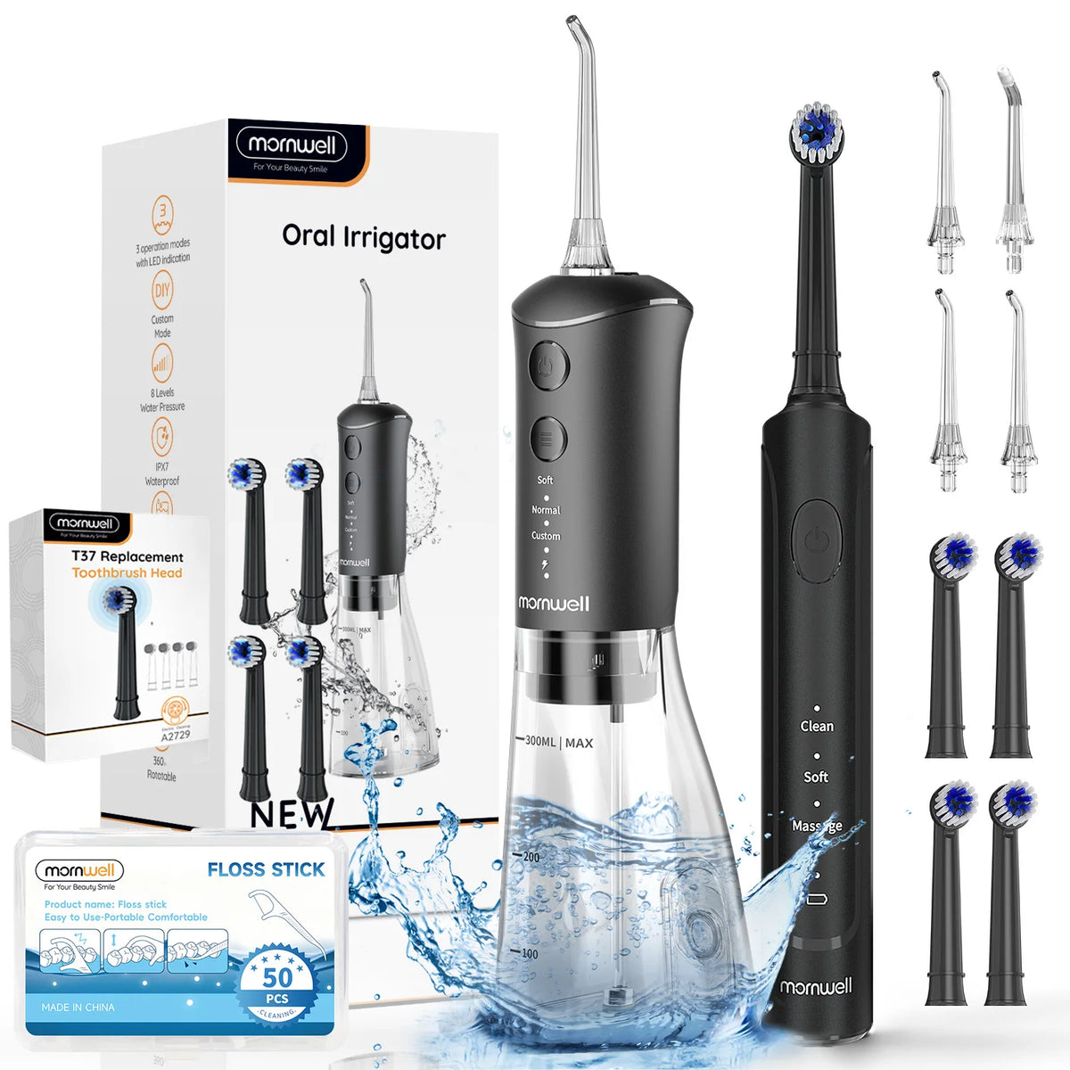 2-in-1 Sonic Electric Toothbrush and Water Flosser Oral Care Kit