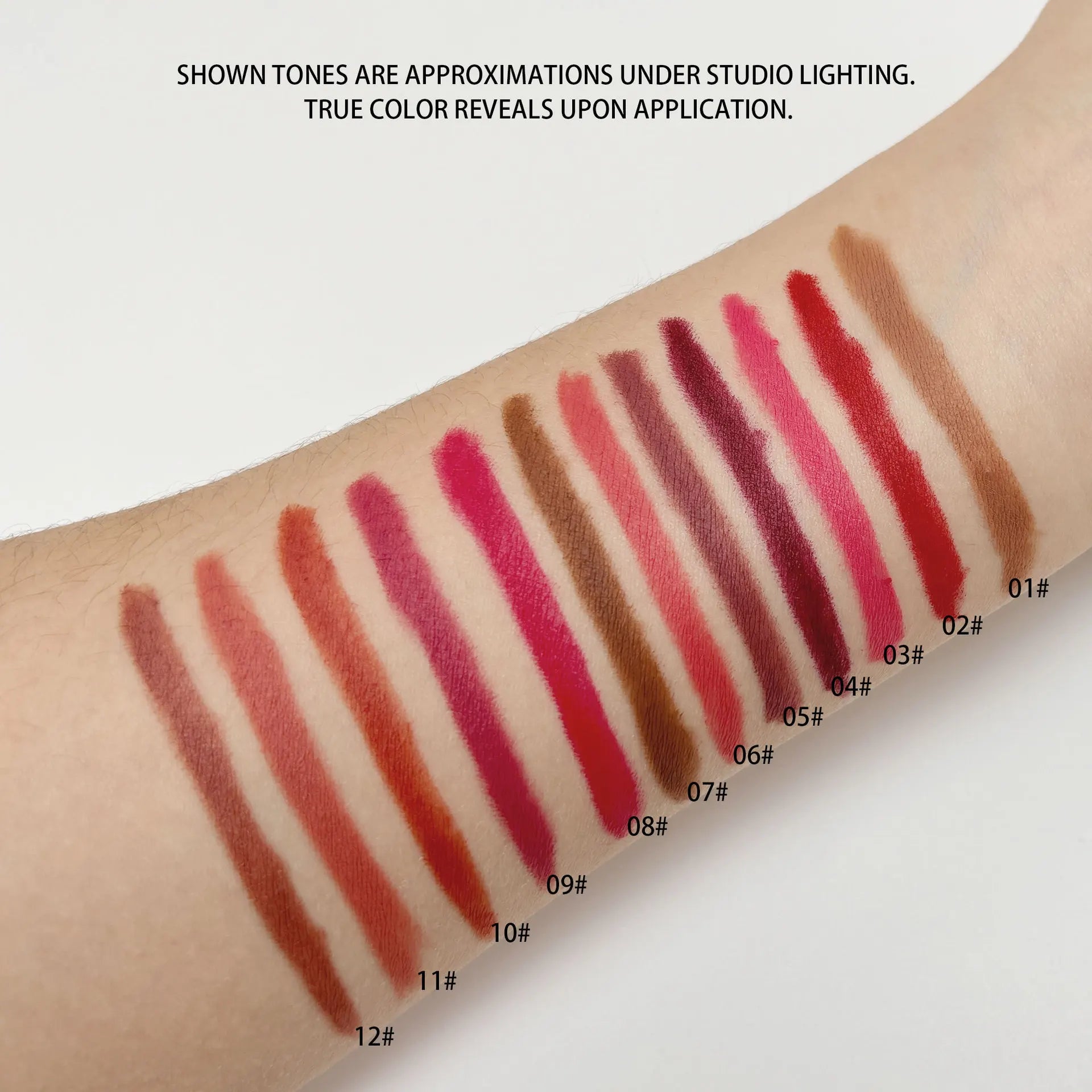 12-Piece Waterproof Matte Lip Liner Pencil Set - 4