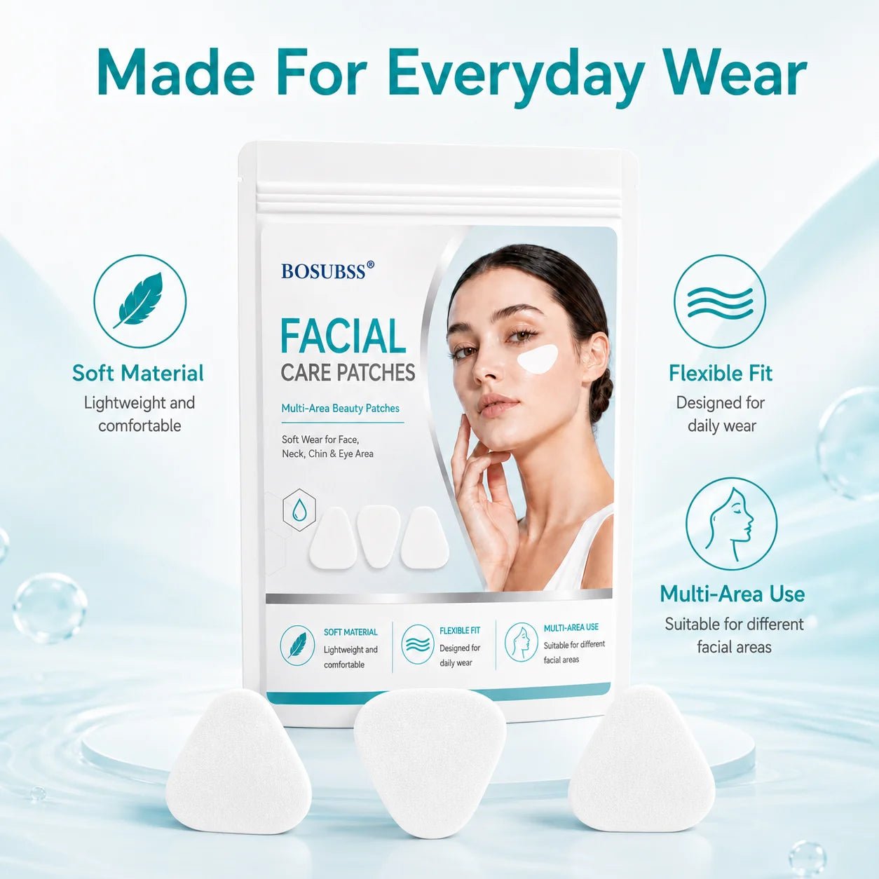 Silicone Anti-Wrinkle Facial Patches for Smoother Skin - 12