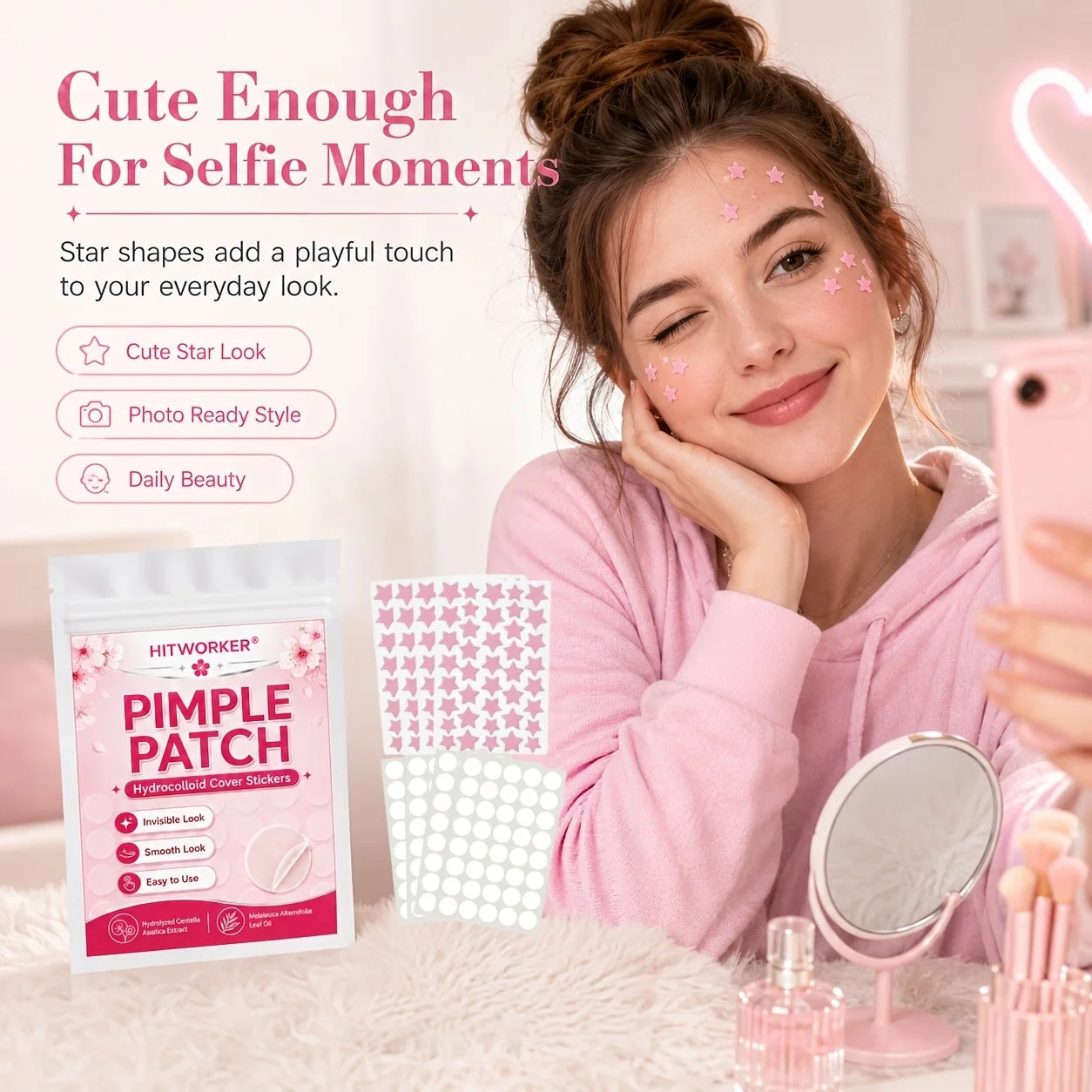 Invisible Hydrocolloid Acne Pimple Patches 320-Piece Set - 3