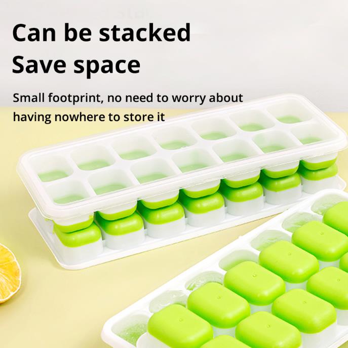 14-Grid Easy-Release Silicone Ice Cube Tray