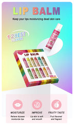 12-Piece Fruity Moisturizing Lip Balm Set