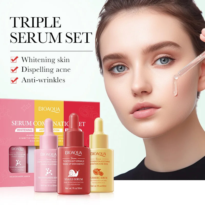 3-Piece Anti-Aging Facial Serum Set for Radiant Skin - 1