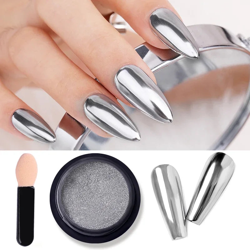 Metallic Mirror Effect Nail Glitter Chrome Powder