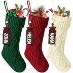 Cable Knit Christmas Stockings for Holiday Decor