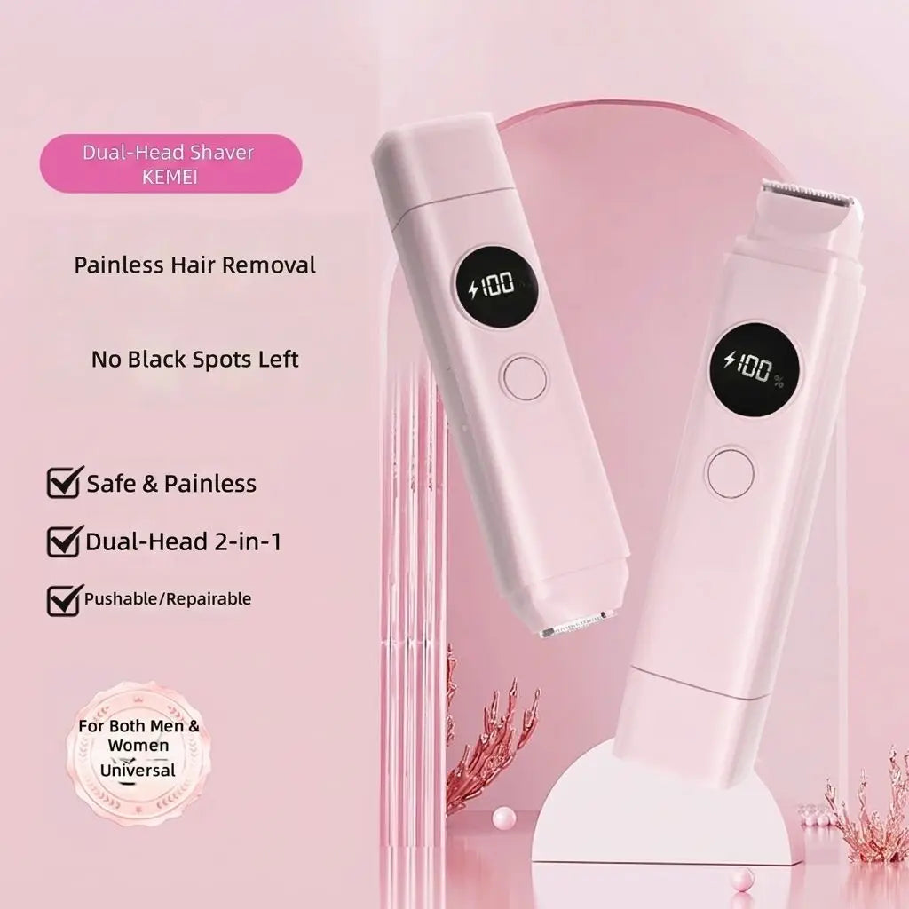 2-in-1 Painless Electric Hair Trimmer for Face and Body