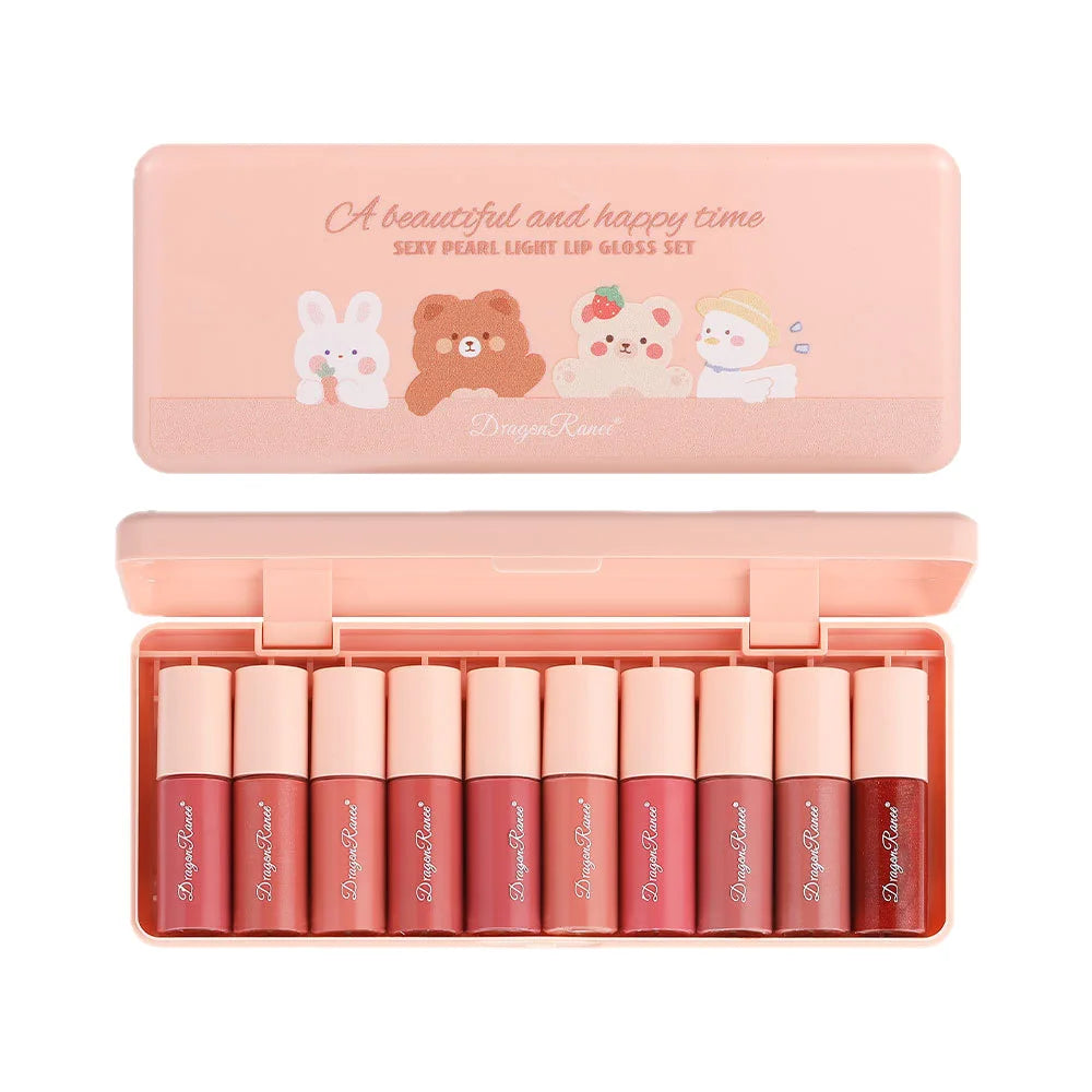 10-Piece Waterproof Moisturizing Lip Gloss Set