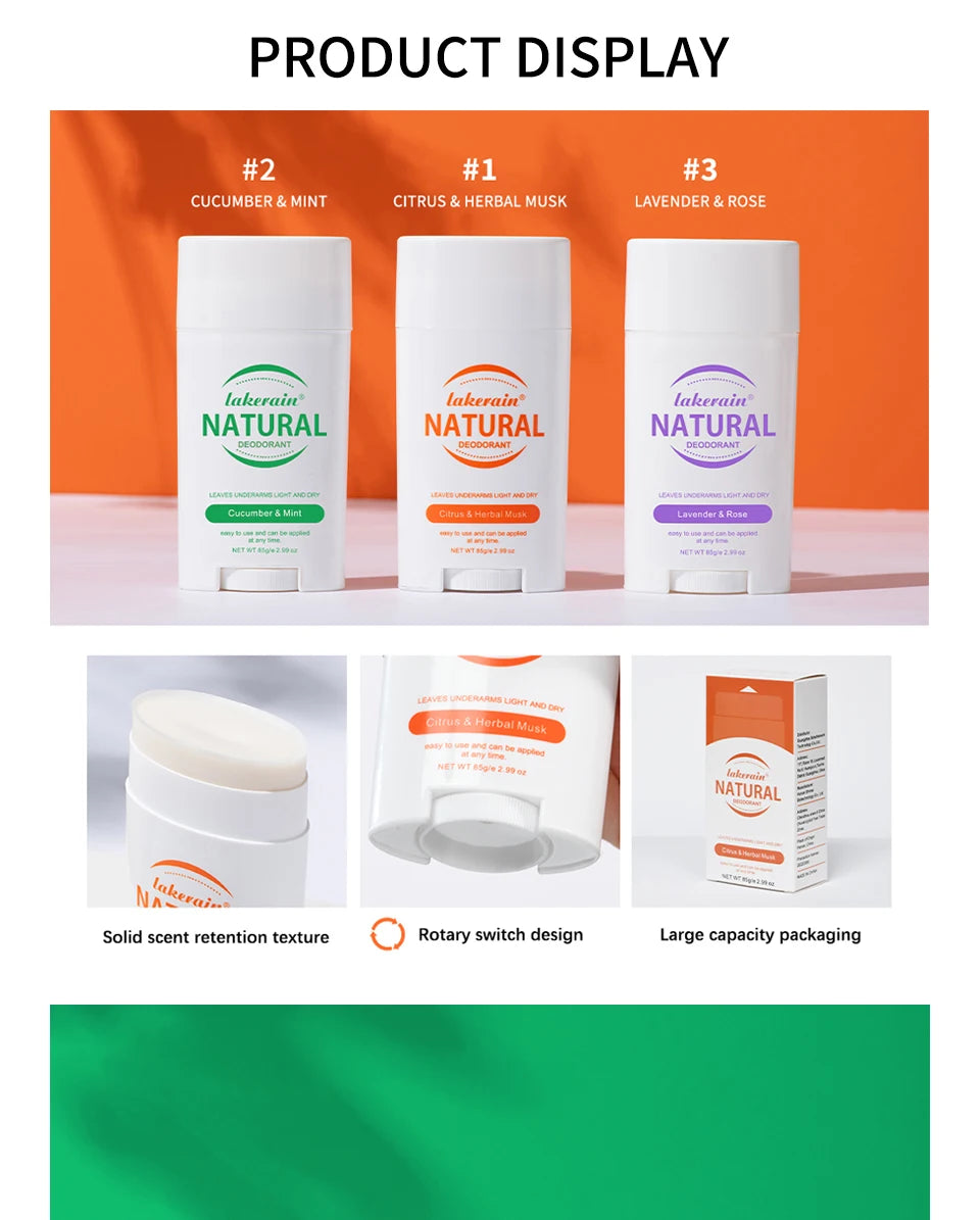Natural Long-Lasting Solid Deodorant Balm - 19