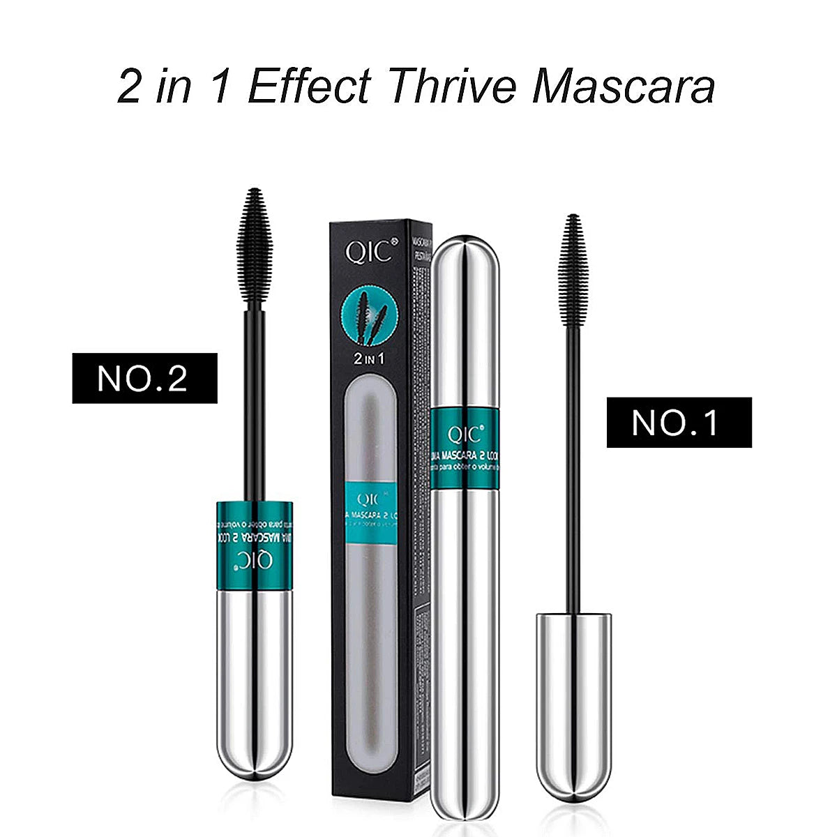 2-in-1 Silk Fiber Waterproof Lengthening Mascara