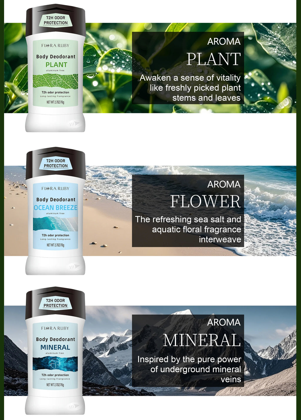 Long-Lasting Mineral Deodorant Stick for All-Day Freshness