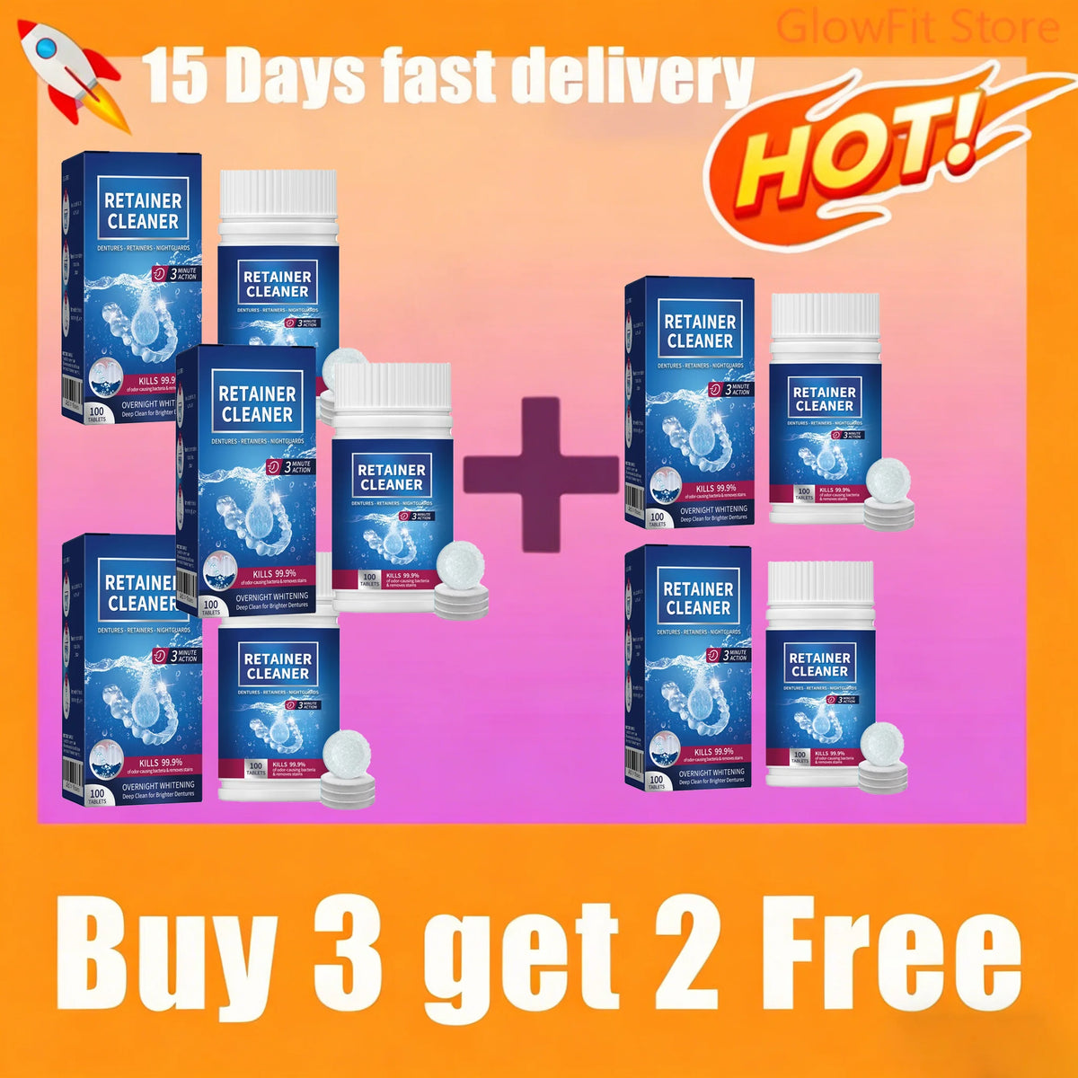 Denture and Retainer Cleaning Tablets (100 Count)