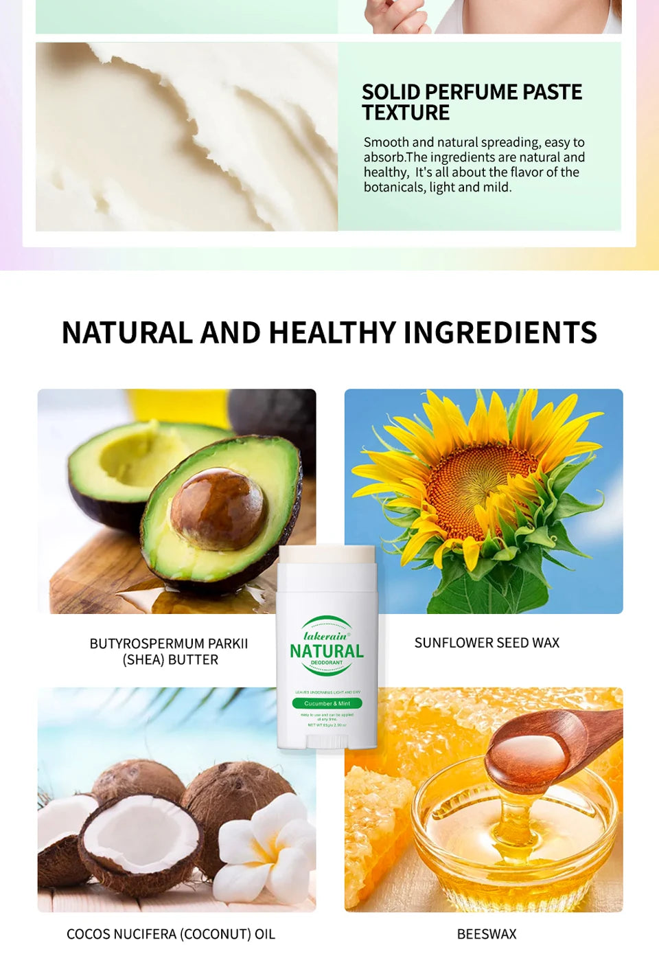 Natural Long-Lasting Solid Deodorant Balm